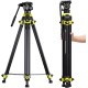 Cayer BV01 Compact Video Tripod, 65" Twin Tube Fluid Head 13.2 Lb